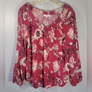 LOFT Pink Floral Top
